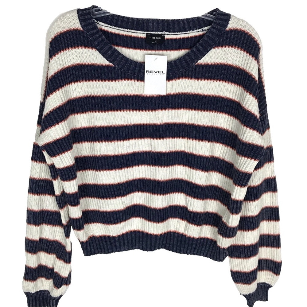 Blank Paige NWT Striped Knit Oversized Bishop sleeve sweater